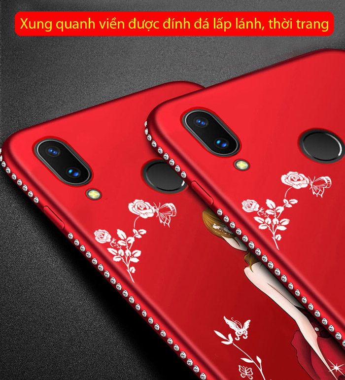 Ốp lưng Nova 3E Youth Rhinestone đính đá, hình cô gái thời trang 1